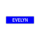Evelyn Street Sign Children Name Room Plate