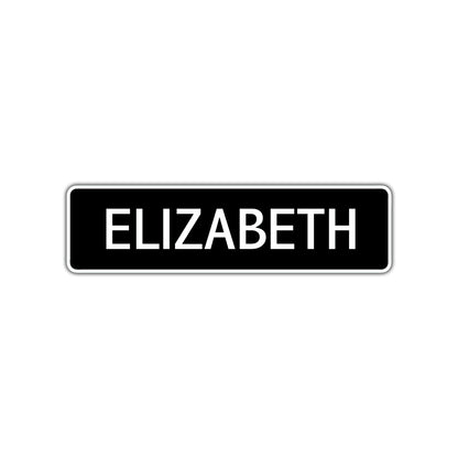 Elizabeth Street Sign Children Name Room Plate
