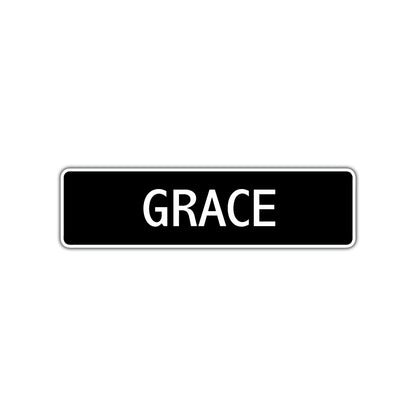 Grace Street Sign Children Name Room Plate