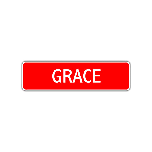 Grace Street Sign Children Name Room Plate