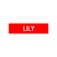 Lily Street Sign Children Name Room Plate