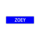 Zoey Street Sign Children Name Room Plate