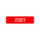 Zoey Street Sign Children Name Room Plate