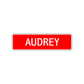 Audrey Street Sign Children Name Room Plate