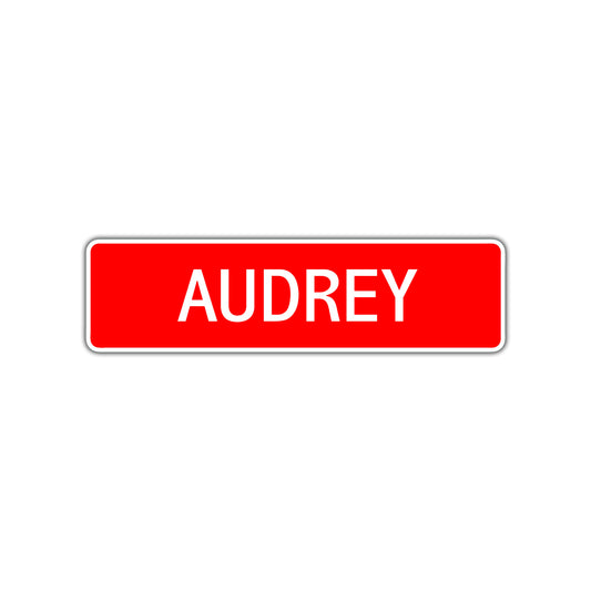 Audrey Street Sign Children Name Room Plate