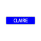 Claire Street Sign Children Name Room Plate
