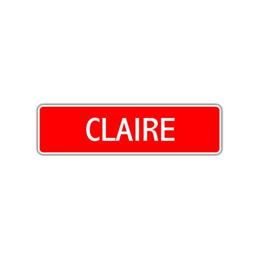 Claire Street Sign Children Name Room Plate