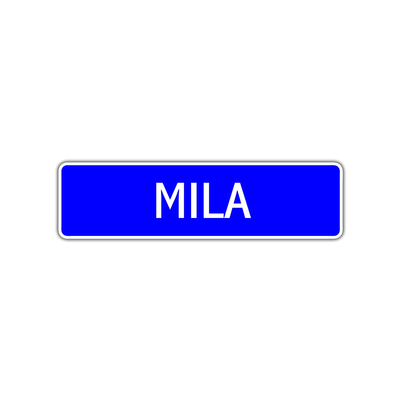 Mila Street Sign Children Name Room Plate