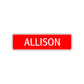 Allison Street Sign Children Name Room Plate