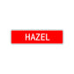 Hazel Street Sign Children Name Room Plate