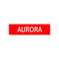 Aurora Street Sign Children Name Room Plate
