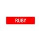 Ruby Street Sign Children Name Room Plate