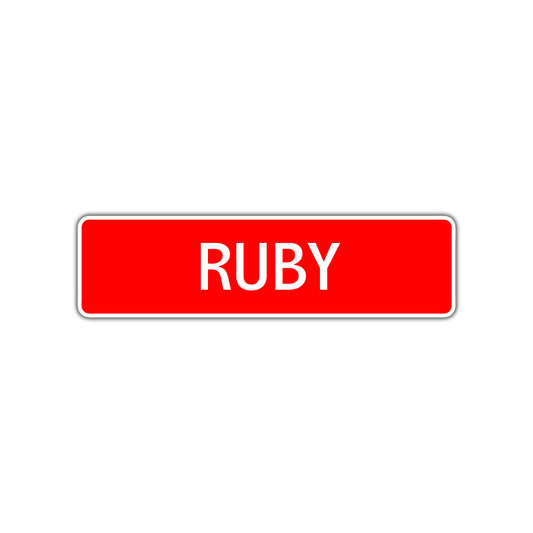 Ruby Street Sign Children Name Room Plate