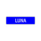 Luna Street Sign Children Name Room Plate
