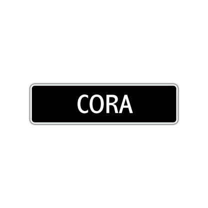 Cora Street Sign Children Name Room Plate