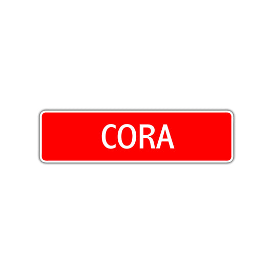 Cora Street Sign Children Name Room Plate