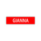 Gianna Street Sign Children Name Room Plate