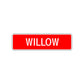 Willow Street Sign Children Name Room Plate