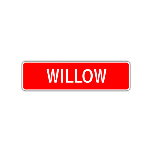 Willow Street Sign Children Name Room Plate