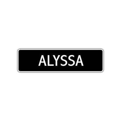Alyssa Street Sign Children Name Room Plate