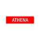 Athena Street Sign Children Name Room Plate
