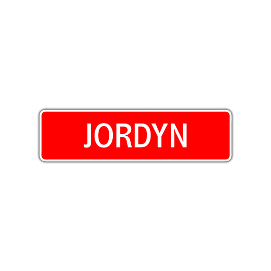 Jordyn Street Sign Children Name Room Plate