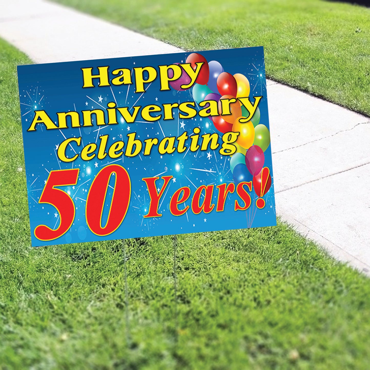 Happy Anniversary Celebrating 50th Years Coroplast Yard Sign