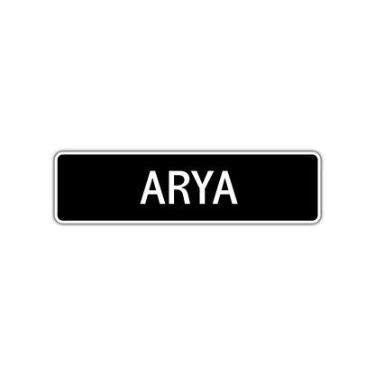 Arya Street Sign Children Name Room Plate