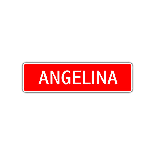 Angelina Street Sign Children Name Room Plate