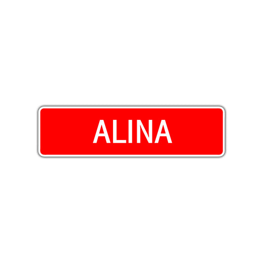 Alina Street Sign Children Name Room Plate