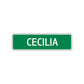 Cecilia Street Sign Children Name Room Plate