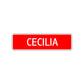 Cecilia Street Sign Children Name Room Plate