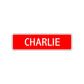Charlie Street Sign Children Name Room Plate