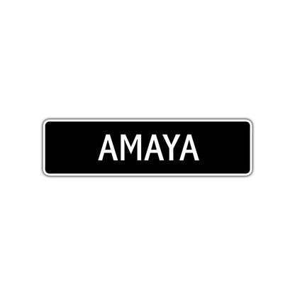 Amaya Street Sign Children Name Room Plate