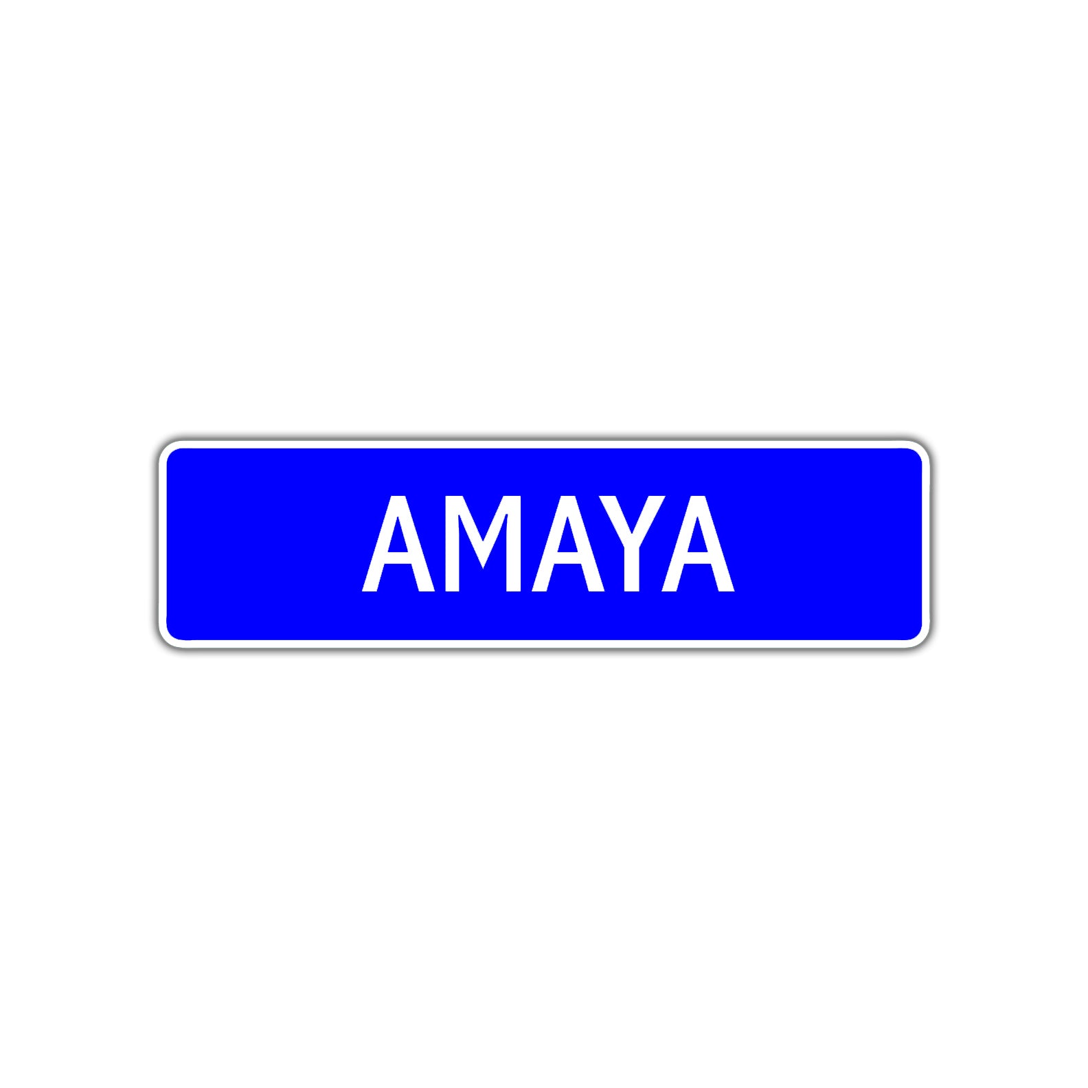 Amaya Street Sign Children Name Room Plate