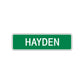 Hayden Street Sign Children Name Room Plate