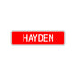 Hayden Street Sign Children Name Room Plate