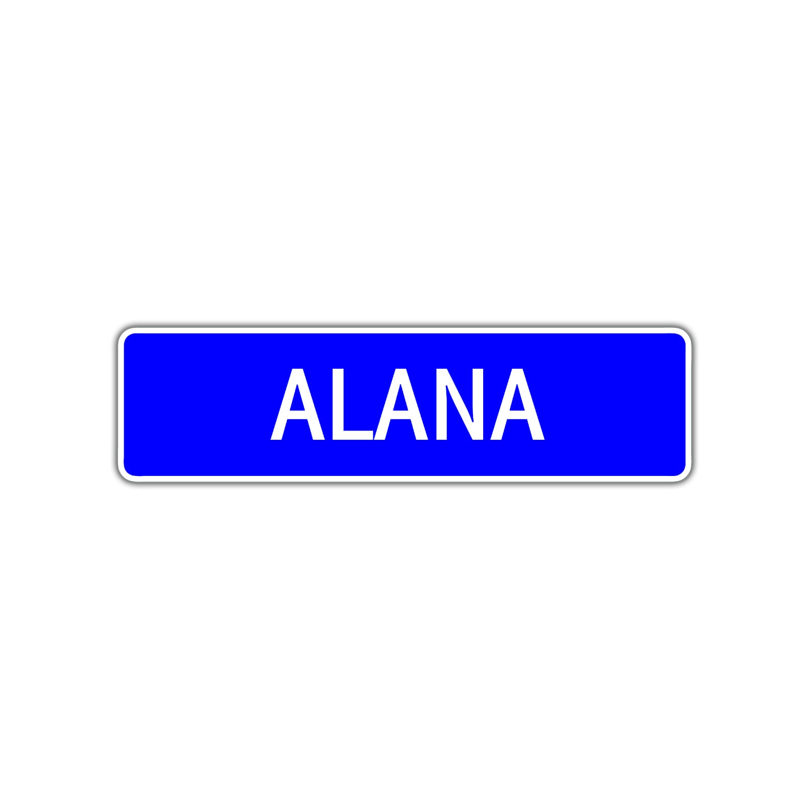 Alana Street Sign Children Name Room Plate