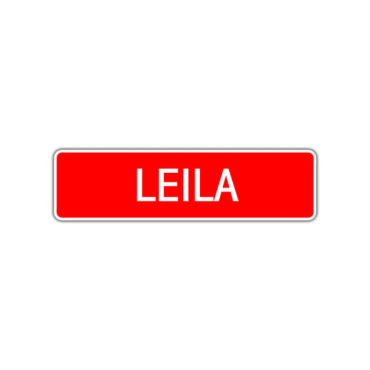 Leila Street Sign Children Name Room Plate