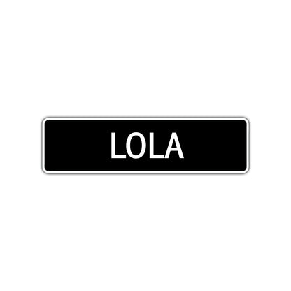 Lola Street Sign Children Name Room Plate