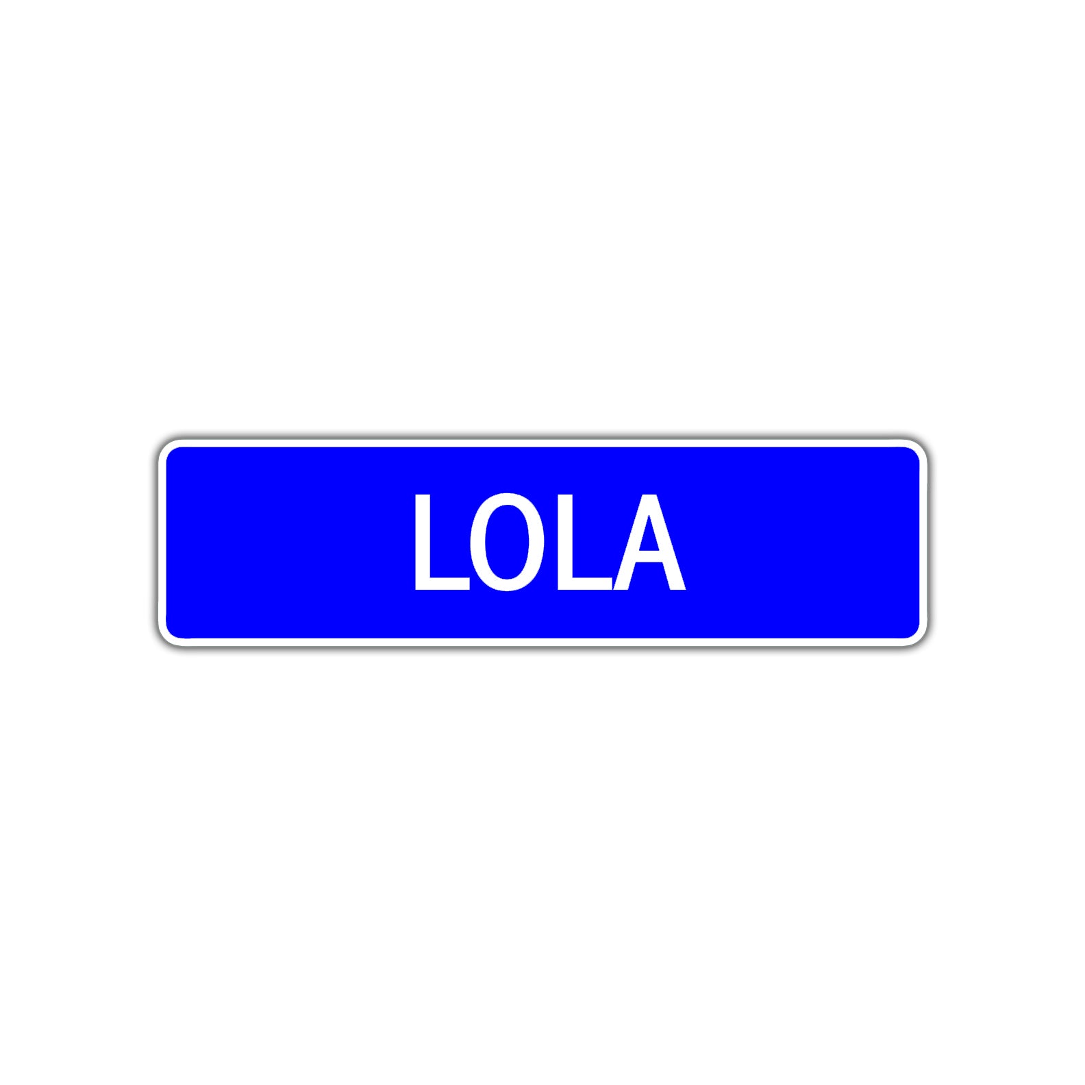 Lola Street Sign Children Name Room Plate