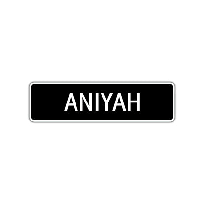 Aniyah Street Sign Children Name Room Plate