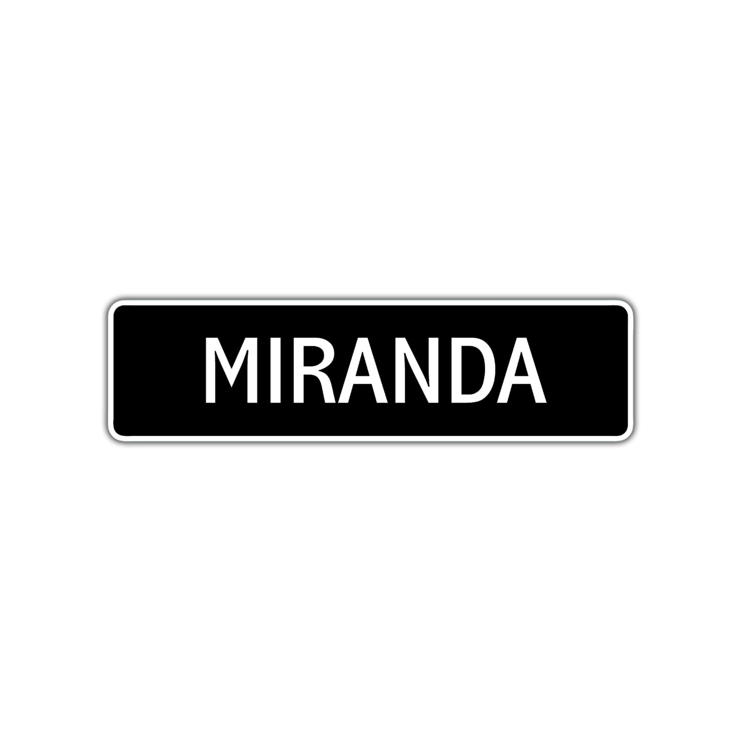 Miranda Street Sign Children Name Room Plate