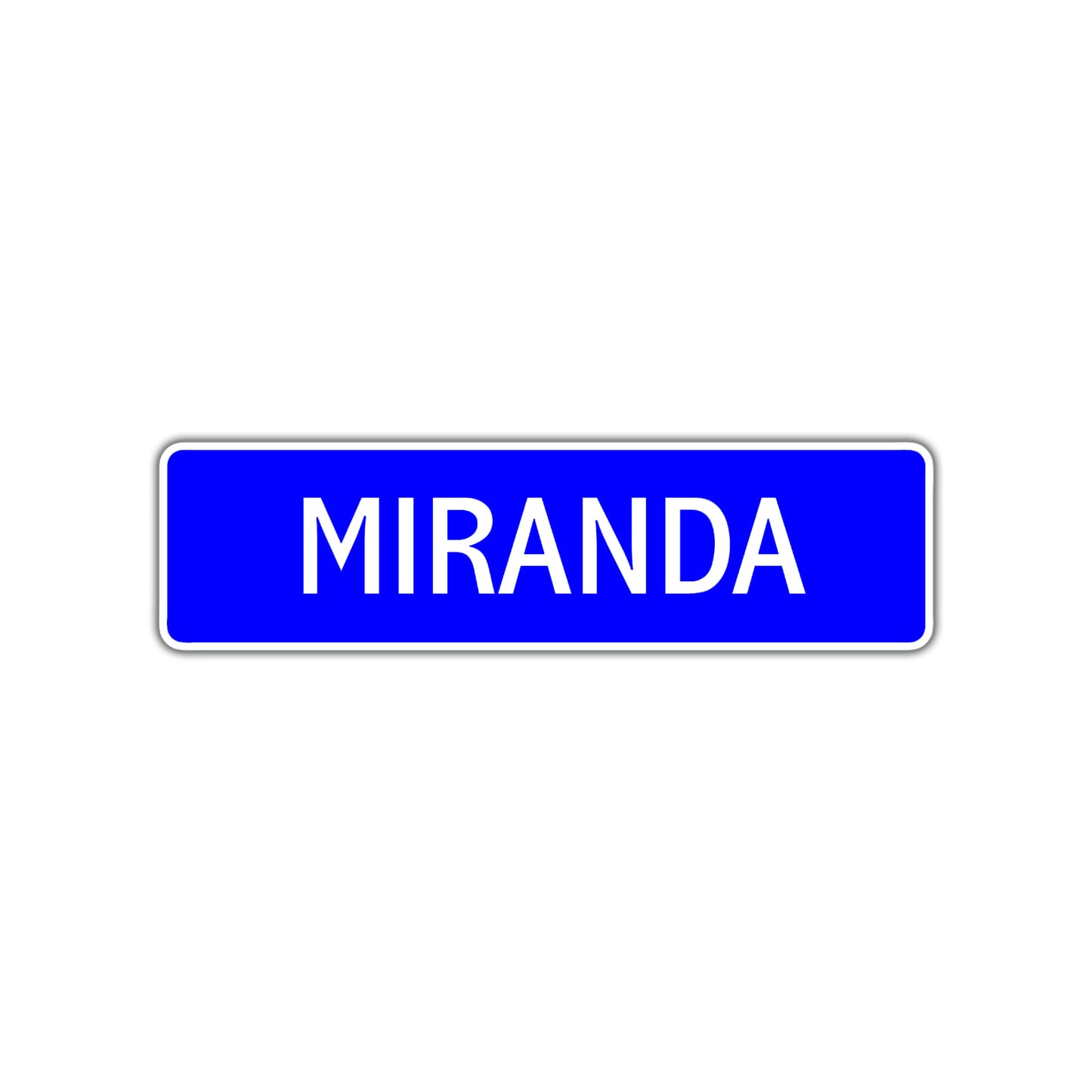 Miranda Street Sign Children Name Room Plate