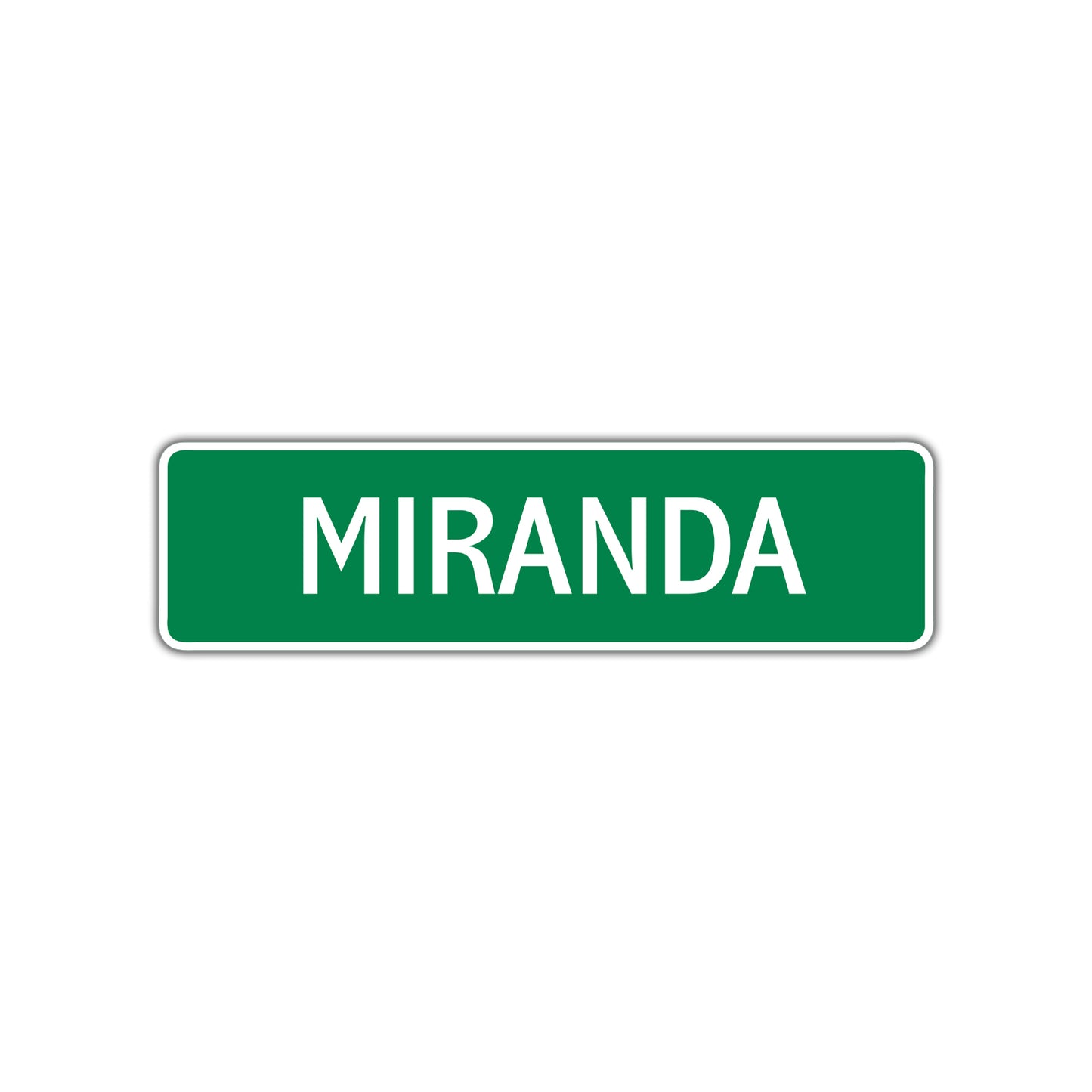 Miranda Street Sign Children Name Room Plate