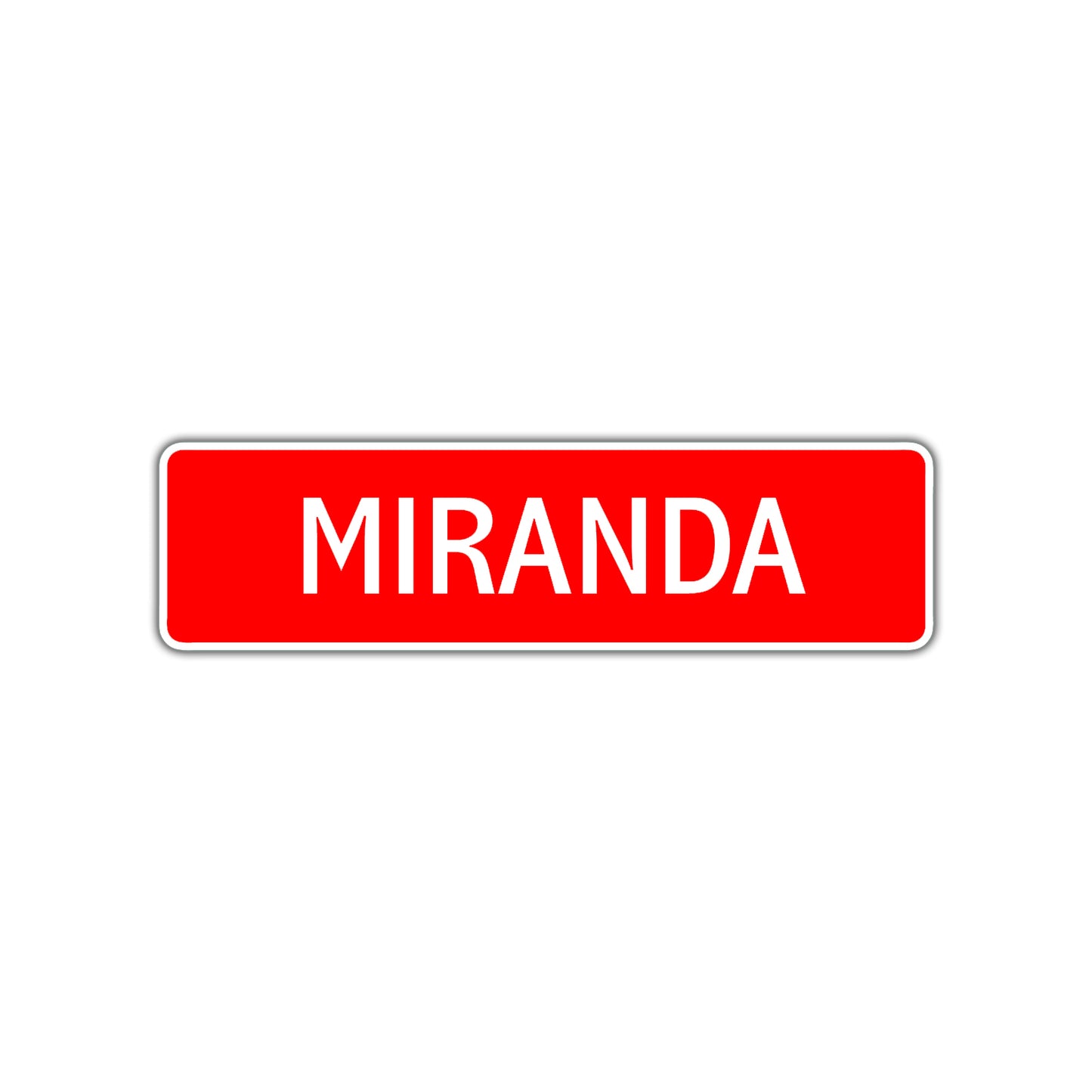 Miranda Street Sign Children Name Room Plate