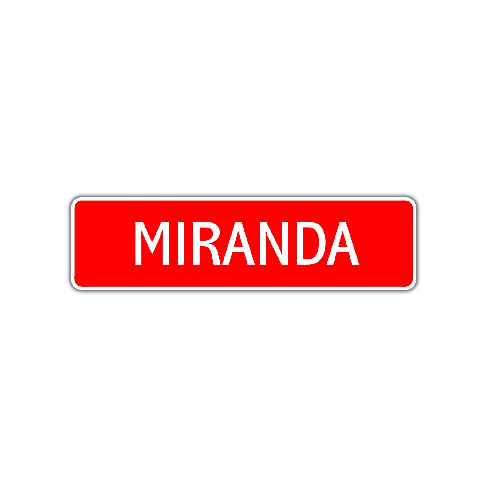 Miranda Street Sign Children Name Room Plate
