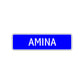 Amina Street Sign Children Name Room Plate