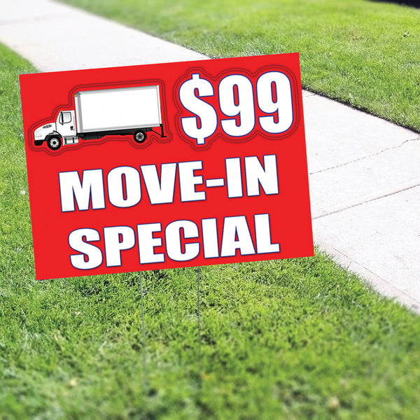 Move In Special $99 Coroplast Printed Yard Sign - Sign Fever