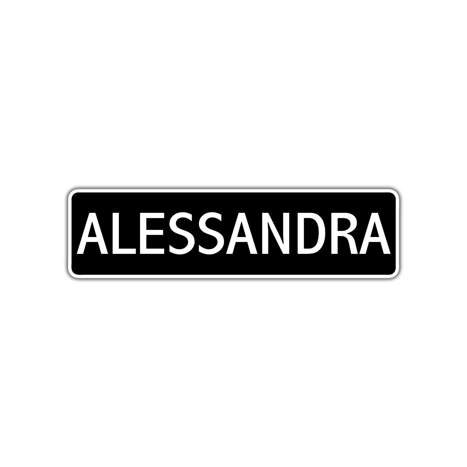 Alessandra Street Sign Children Name Room Plate